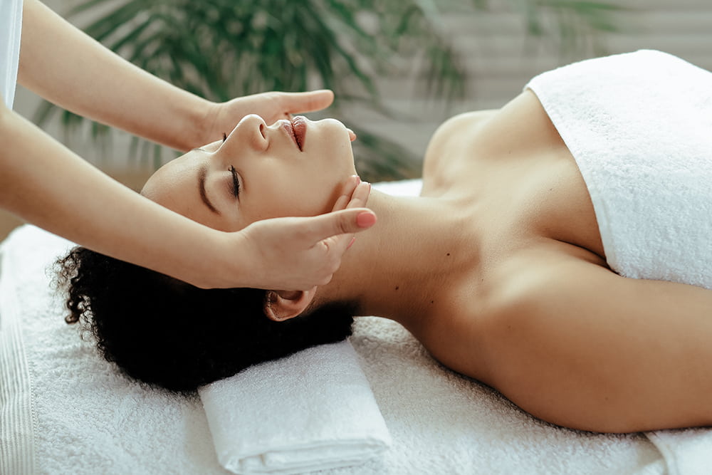 woman enjoying a massage